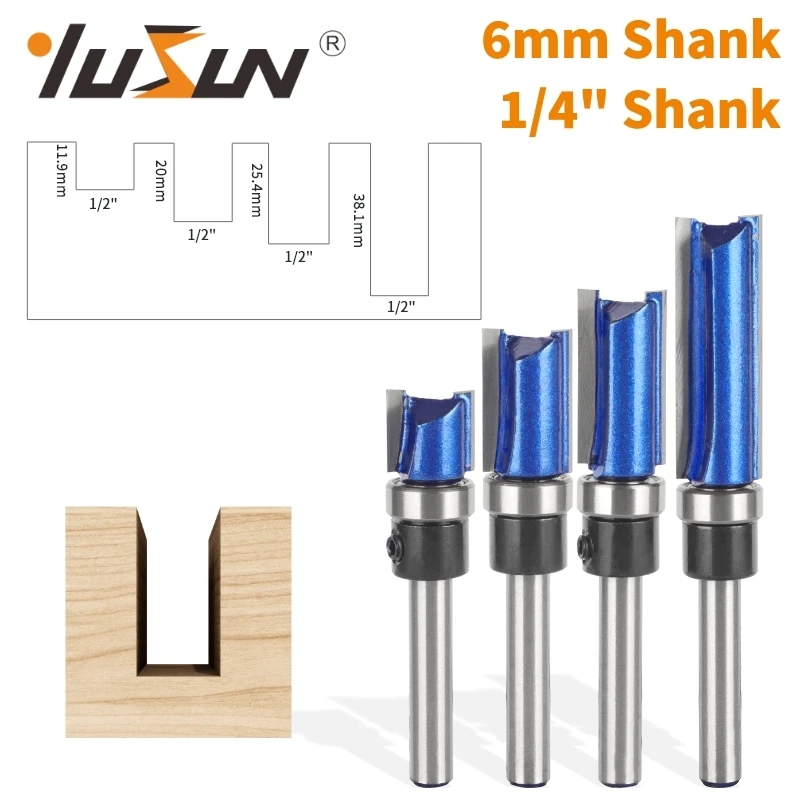 YUSUN 6MM 6.35MM Shank Pattern Bit Router Bit Woodworking Milling Cutter For Wood Bit Face Mill