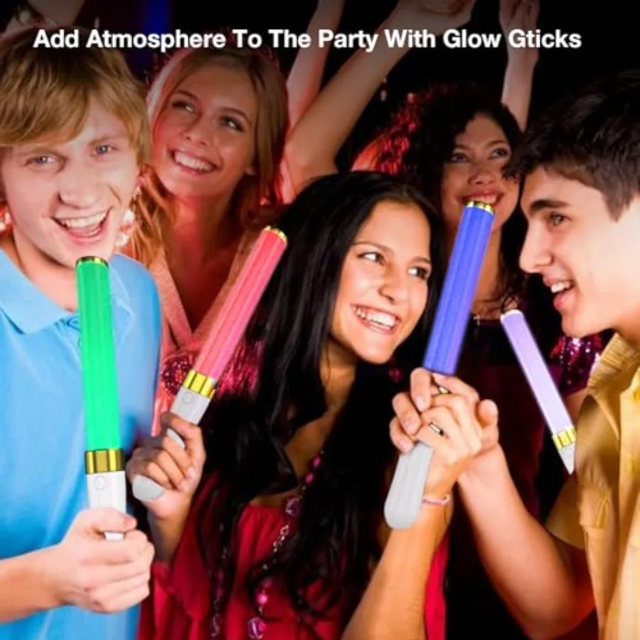 2-pack LED-lichtstokken 15 kleuren herbruikbare Glow Sticks Glow feestartikelen voor bruiloft verjaardag Raves Halloween Kerstmis Nieuwjaar