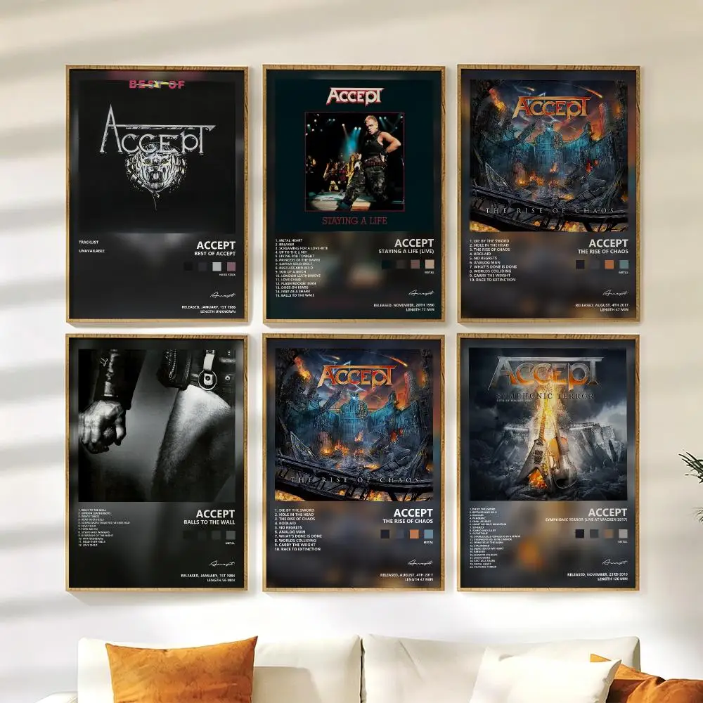 Singer A-Accept Album Poster Wall Stickers HD Painting Self Adhesive Art Decals for Bedroom Living Room Home Decor