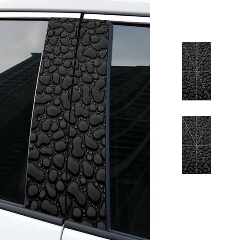 

3D Water Drop Pebble Car Door Post Sticker B-Pillar Scratch Cover Waterproof DIY Car Decal