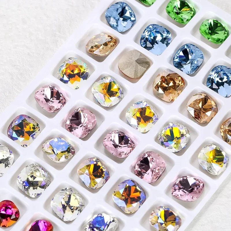 

100pcs high-quality nail enhancement square diamond DIY jewelry accessories nail patch diamond crystal pointed bottom diamond
