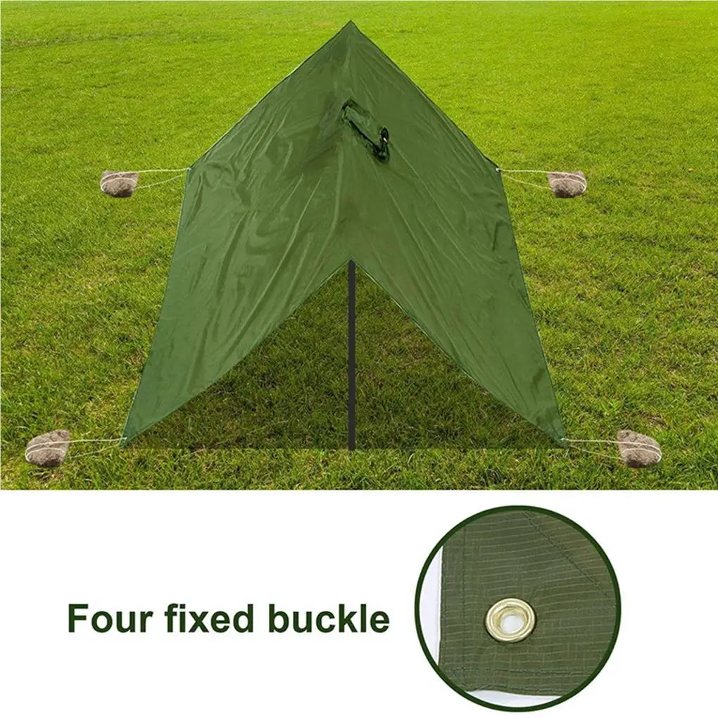 3-in-1 Rain Coats Backpack Raindrops Cover Climbing Camping Rainwear Elaborate Poncho Jacket Outdoor Mat Army Green