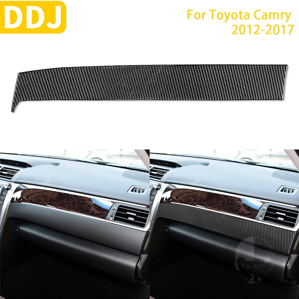 For Toyota Camry 2012-2017 Asian Edition Car Accessories Carbon Fiber Interior Passenger Front Panel Cover Trim Stickers