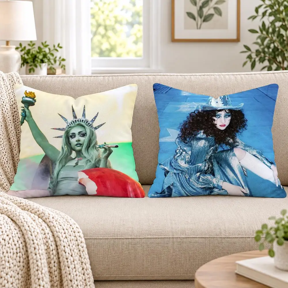 C-Chappell R-Roan Cushion Cover Short Plush Double-Sided Printing Sofa Bedroom Living Room Throw Pillow Cover Home Decor
