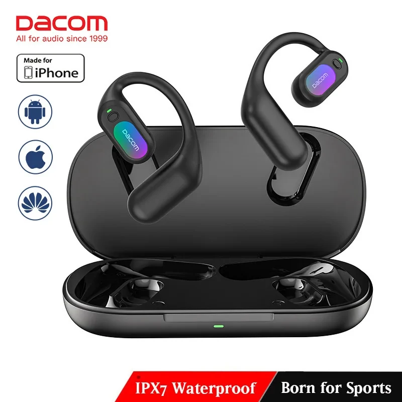 DACOM OpenBuds G136 Bluetooth Earphones for Sports Running Without in ear Wireless Ear Hanging IPX7 Waterproof Earphones