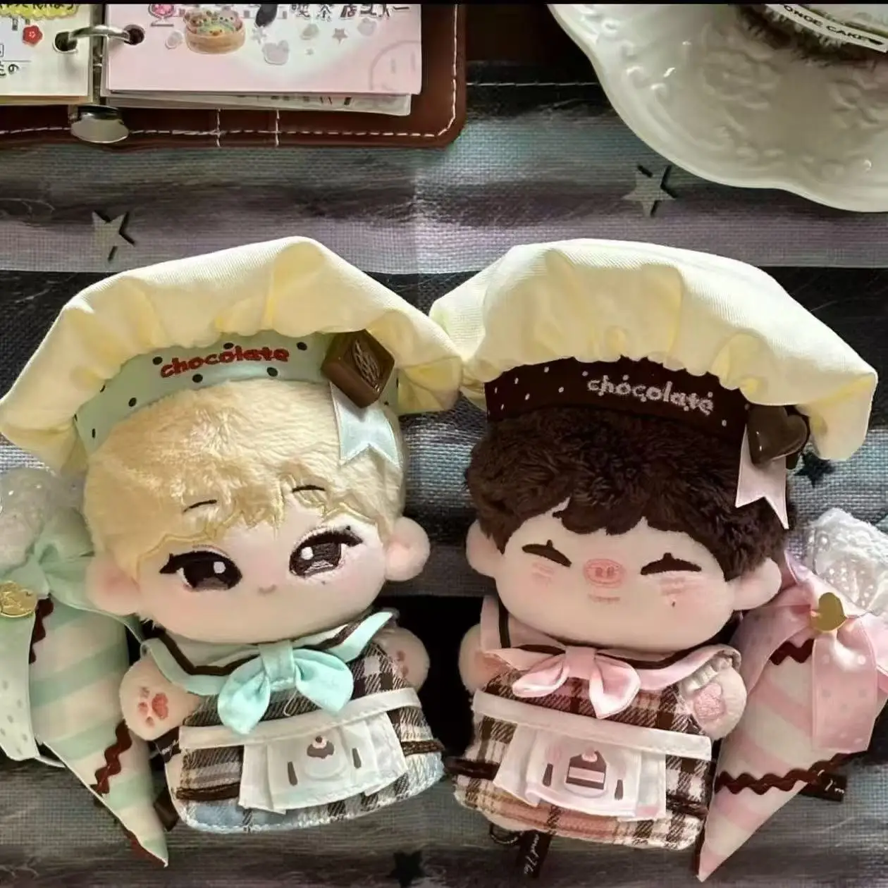 10cm New Chocolate Chef Themed Doll Outfit, Non-Attribute Suit for Sea Star Cotton Doll Adorable Daily Dress Up Accessory Gift