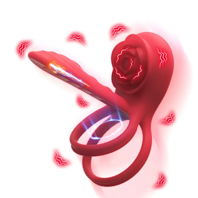 Rose Penis Cock Ring Vibrator Powerful Penis Sleeve Sucking Stimulator G-spot Female Nipple Clitoral Massager Sex Toy for Couple