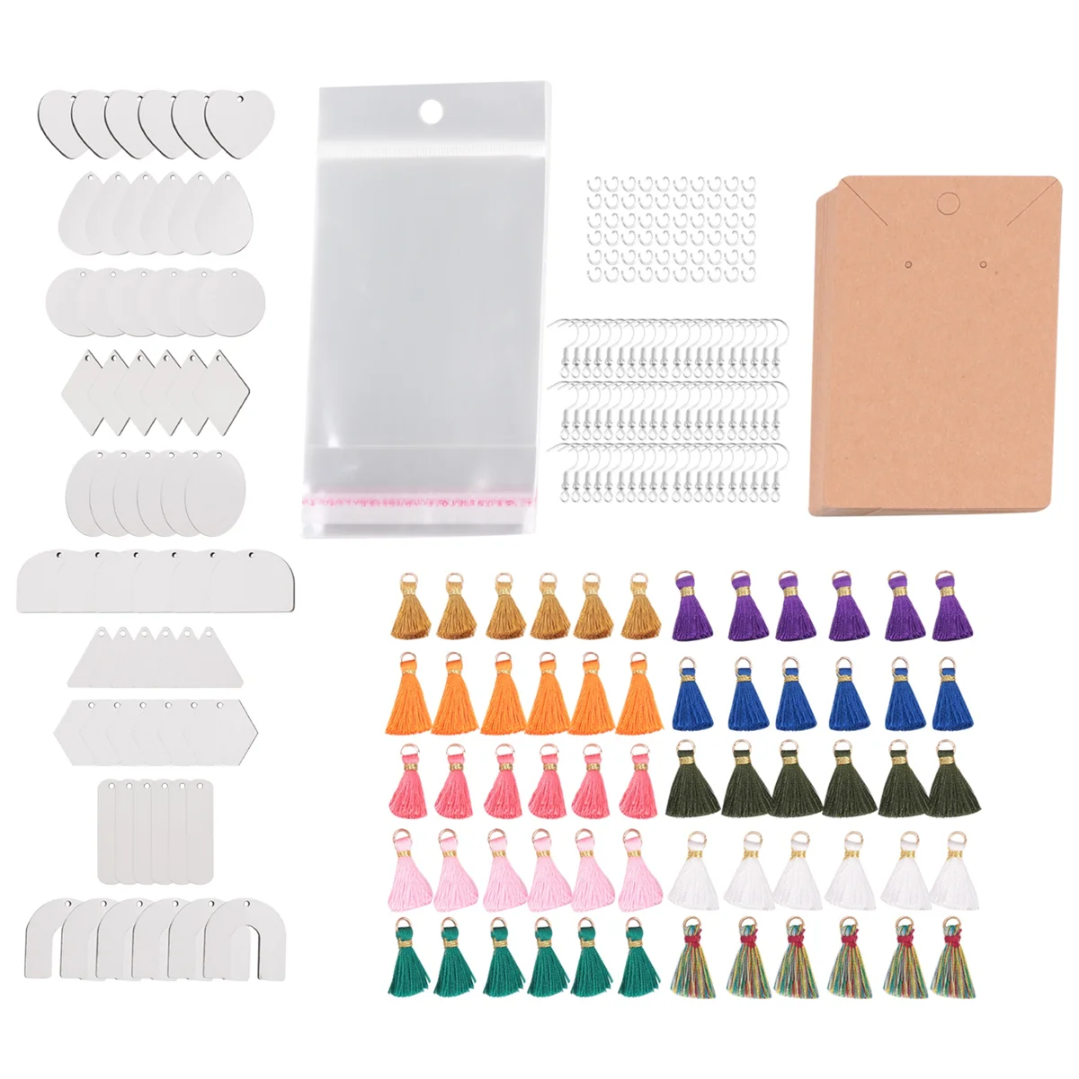 

FZFZ 300 шт., сублимационные заготовки, 60 шт., сублимационные заготовки для сережек, крючки для сережек, принадлежности для изготовления дизайнерских сережек