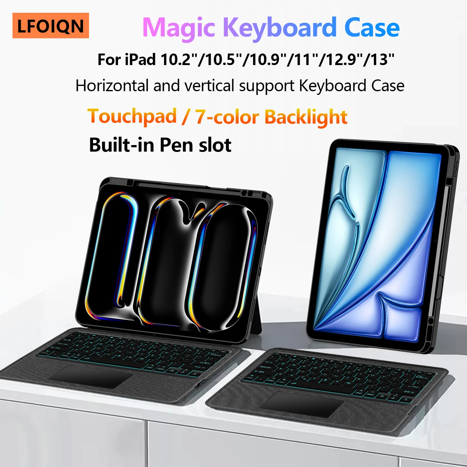 LFOIQN Wireless Keyboard Case For iPad Air 11 13 Inch Air 5 4 3 For iPad Pro 11 12.9 13 10.5 10th Gen 11th A16 10.2 7/8/9th Case