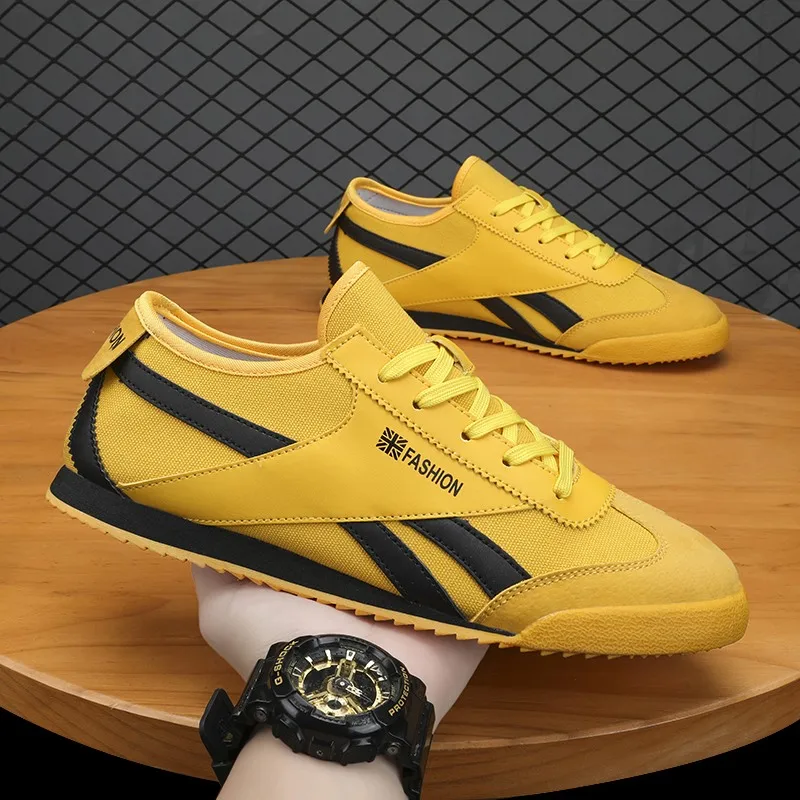 Original Yellow Canvas Shoes For Men Trend ow-cut Breathable Casual Running Sneakers Man Fashion Lightweight Men's Sports Shoes