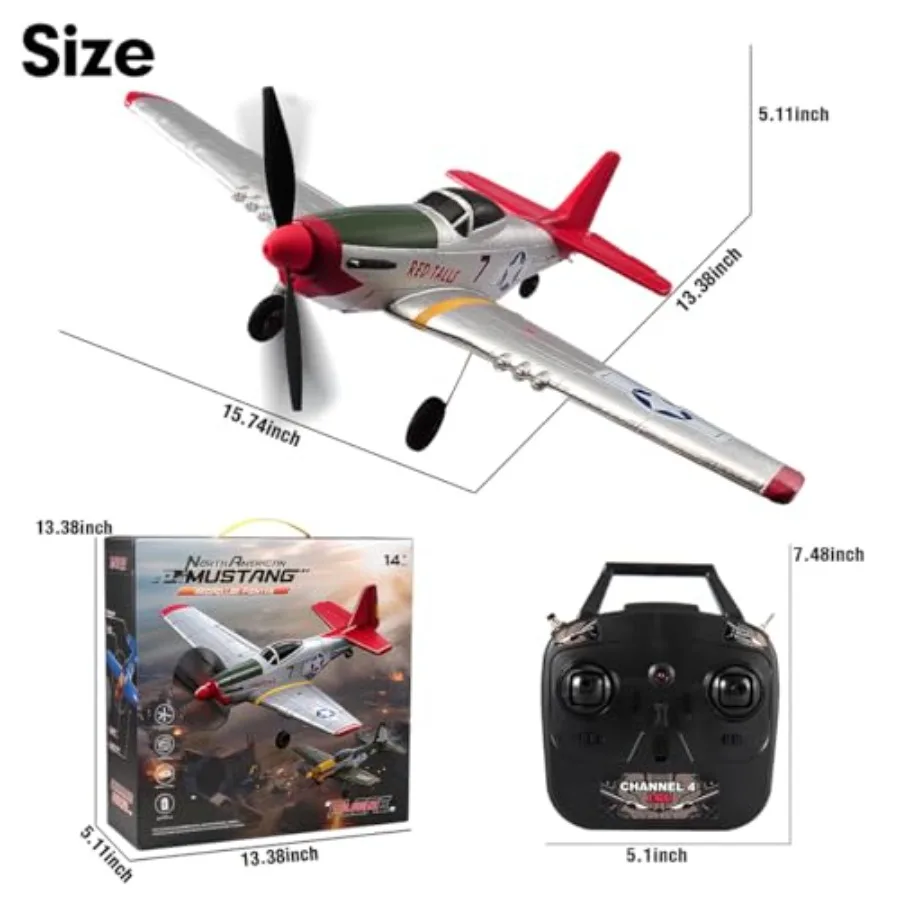 WW2 fighter plane RC airplane for outdoor flying, EPP foam material, olive green color, 6-axis gyro stability and 2.4GHz anti-j