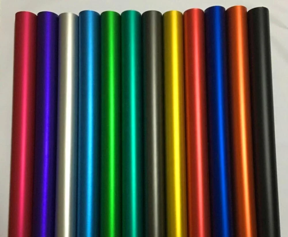 

Black Matte Satin Chrome Car Wrap Vinyl Stable Quality Stretchable Material Easy Wrapping Installation Vehicle Sticker