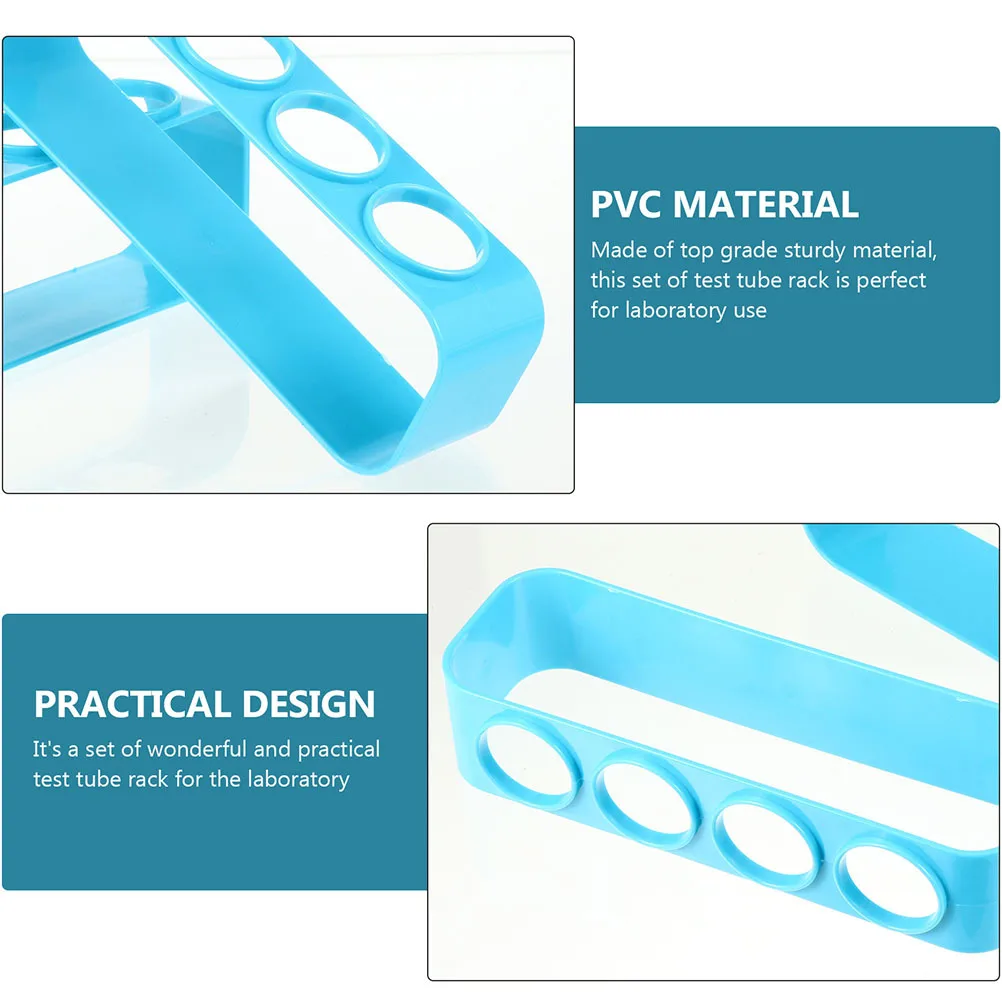 

3 Pcs Test Tube Container Storage Holder Lab Rack Organizer PVC Stand Bracket Holders Tray