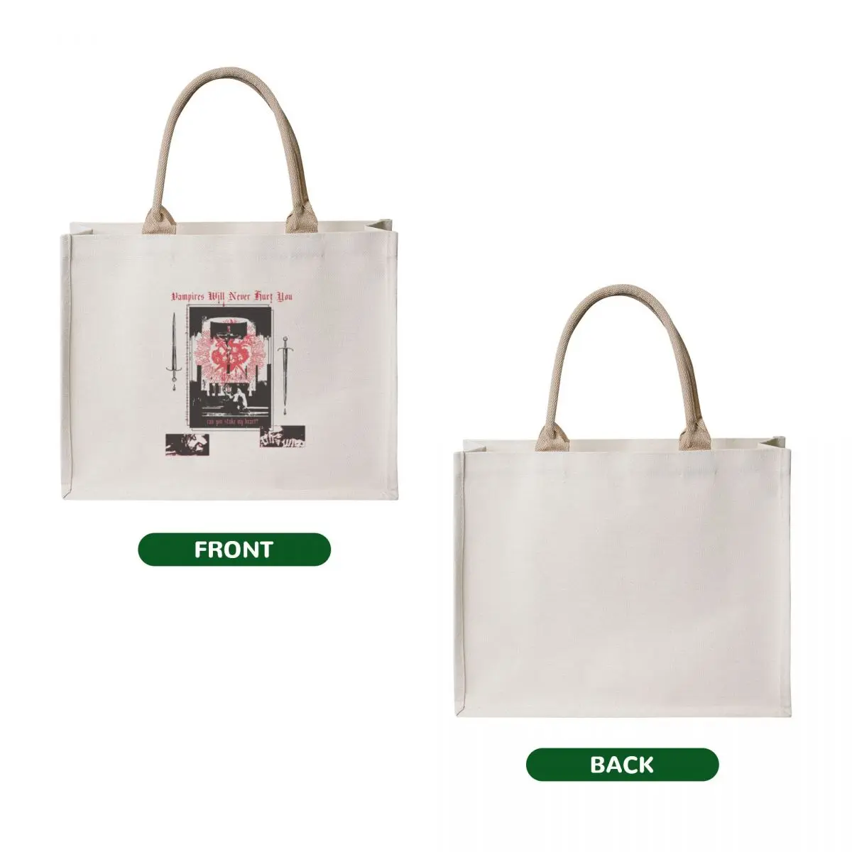 IWTV x MCR Vampire Will Never Hurt You Tote Bag hand bags Shopper handbag shoping bag woman shopping bag