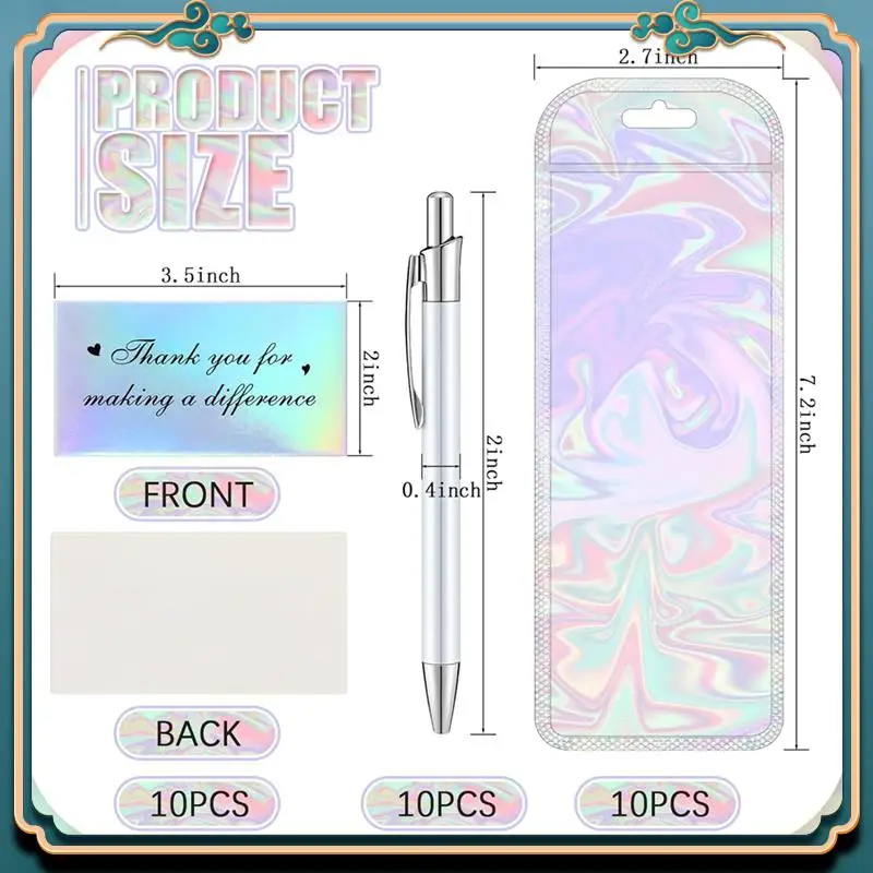 (新品)-30 ピース昇華ペンセット、再密封可能なバッグとホログラフィックサンキューカード付きオフィス学校文具用品