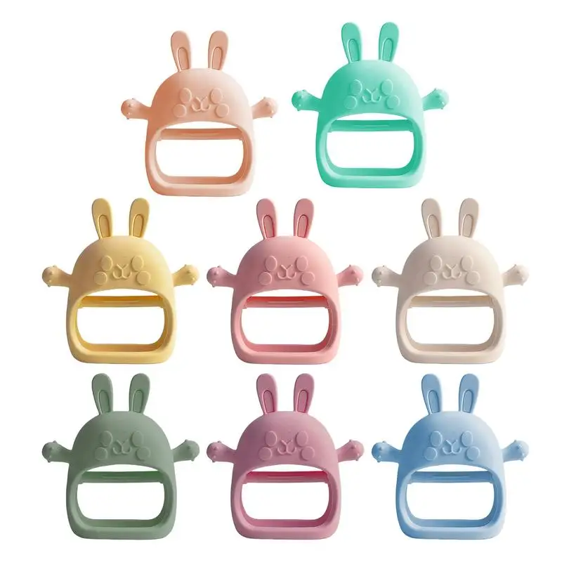 Rabbit Teether Toy Babies Teether Toy Animal Food Grade Silicone Animal Teether For Babies 3-12 Months Teething Toy 3-12 Months