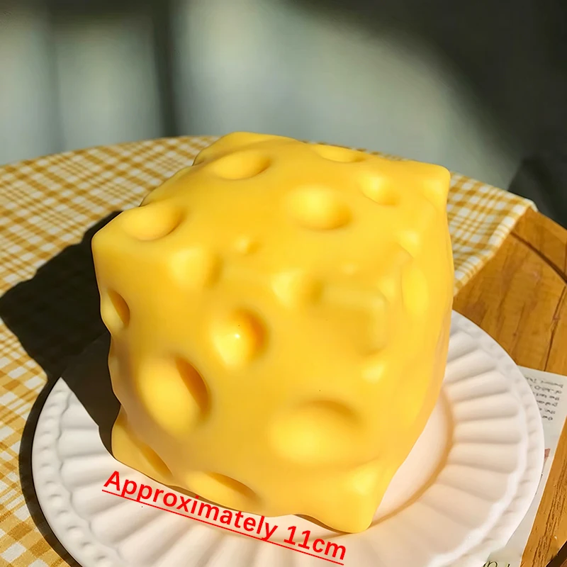 Simulierter Käse Langsam Zurückfederndes Quetsch-Ornament Riesiges Käse-Quetschspielzeug Sensorisches Anti-Stress Käsewürfel-Ball S/M/L Mehrere Größen
