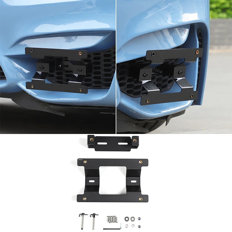 

1Pcs carbon steel black For BMW M3 2014-2019 car front license plate side mounted license plate frame modification accessories