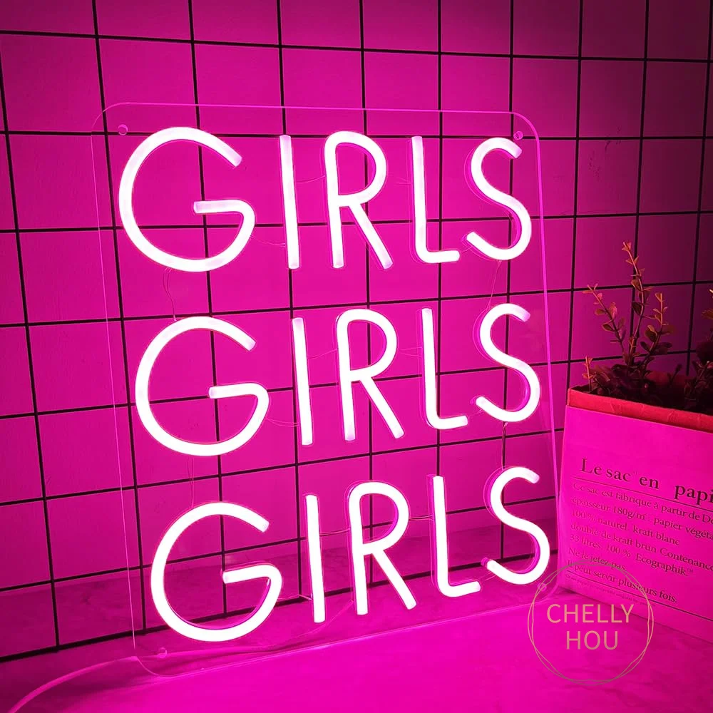Neon Signs Pink Led Neon Light Sign for Girls Bedroom Dorm Decor Bar Hotel Pub Beauty Room Beer Bar USB Powered Neon Sign Dorm