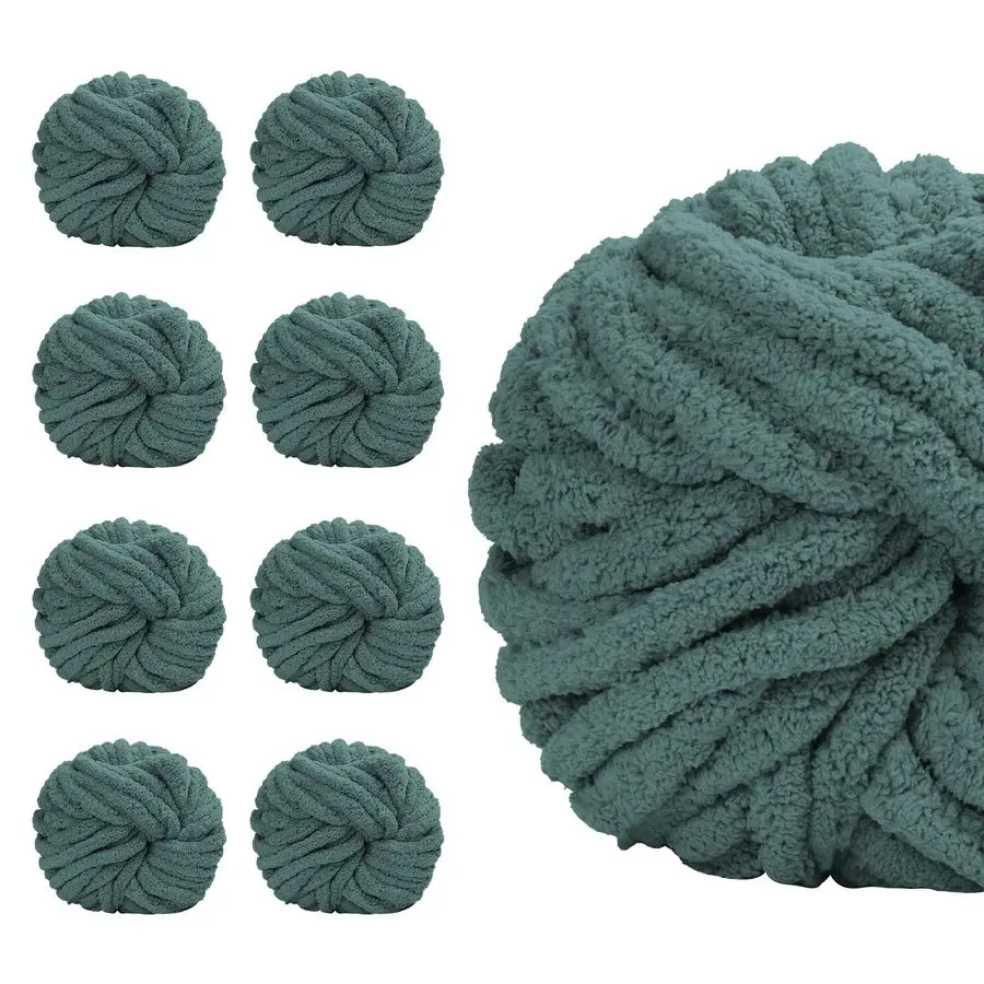 

Набор из 8 мотков объемной синельной пряжи для вязания крючком, толстая пушистая пряжа для ручного вязания пледов, мягкая плюшевая пряжа для подушек