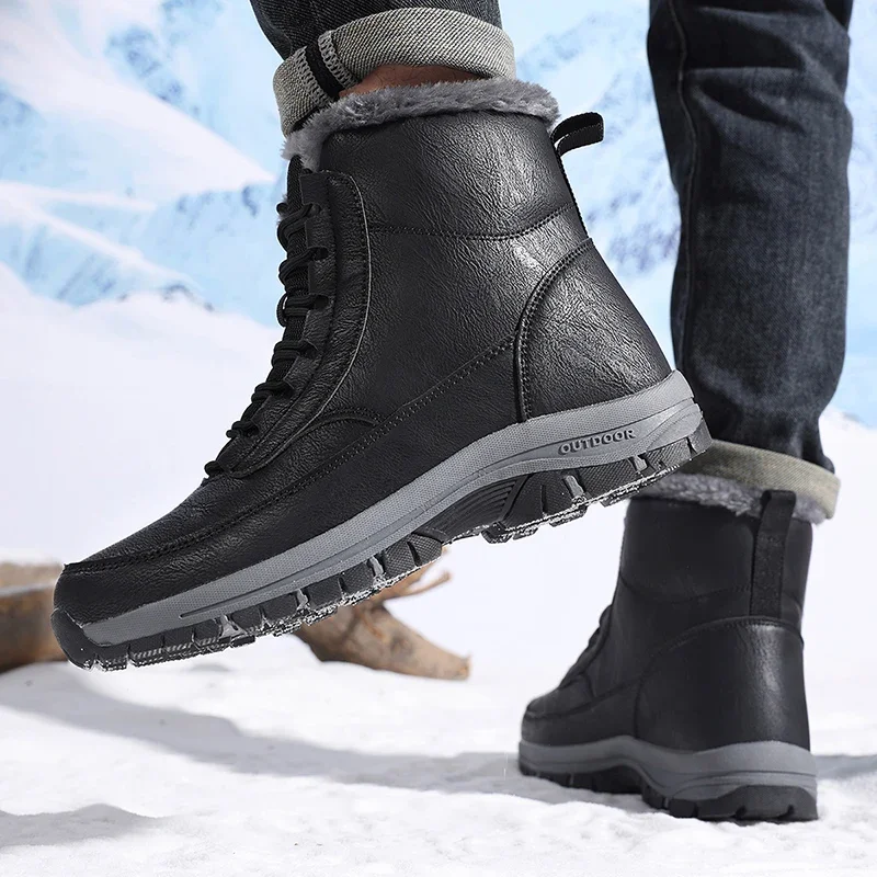 High Quality Warm Men's Snow Boots Winter Men Boots Comfortable Ankle Boots Outdoor Waterproof Hiking Men Shoes