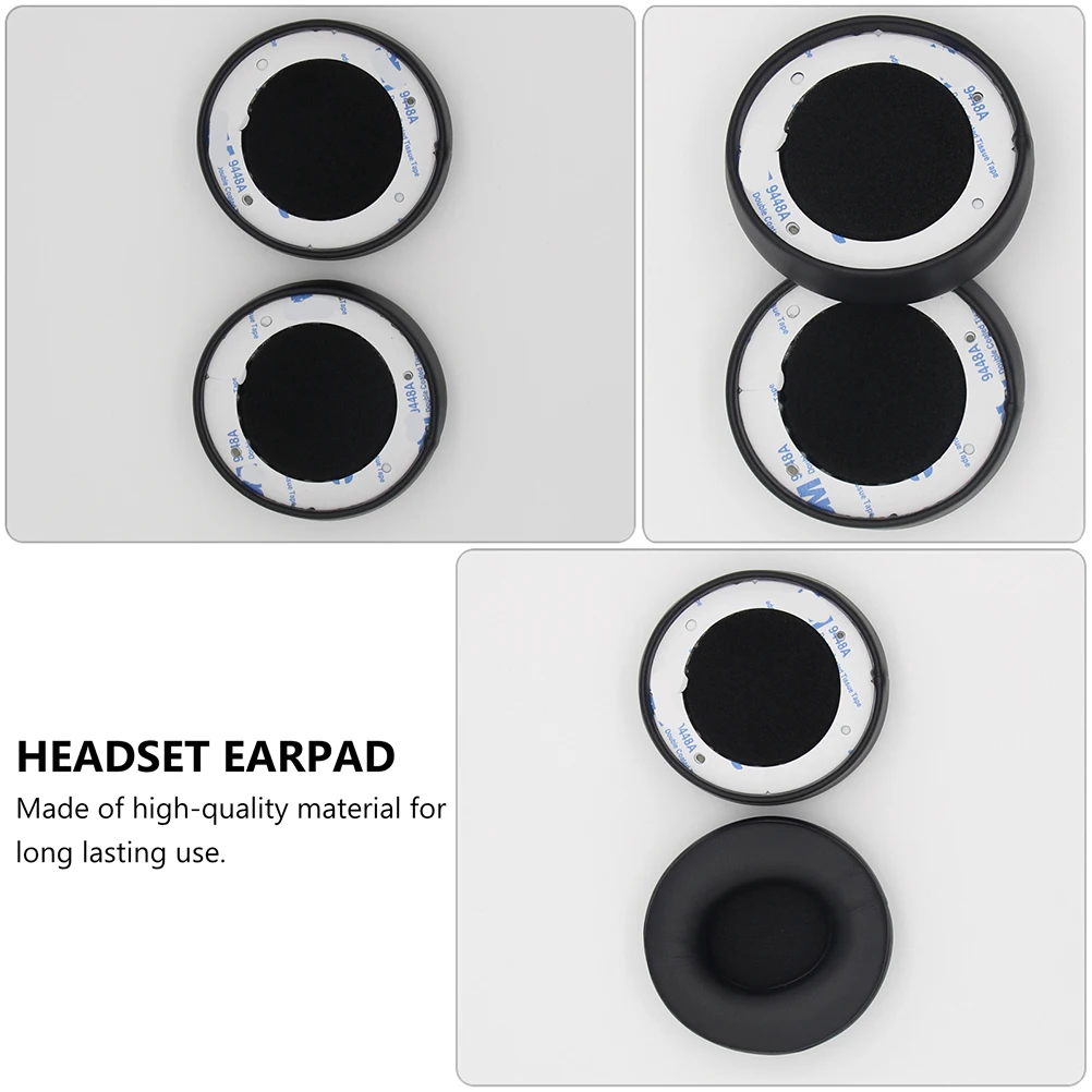 

Earphone Case Replacement Pads Cushions Round Headphone Black Earpads Headphones