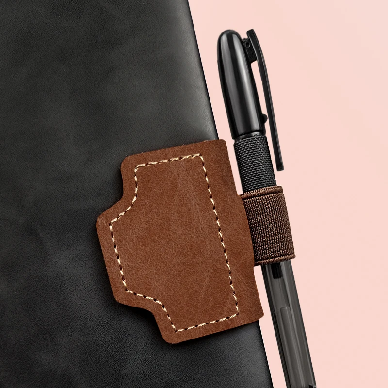 Personalized Magnetic Leather Bookmarks With A Pen Holder, Featuring A Bygone Mark, , Both Men And Women.