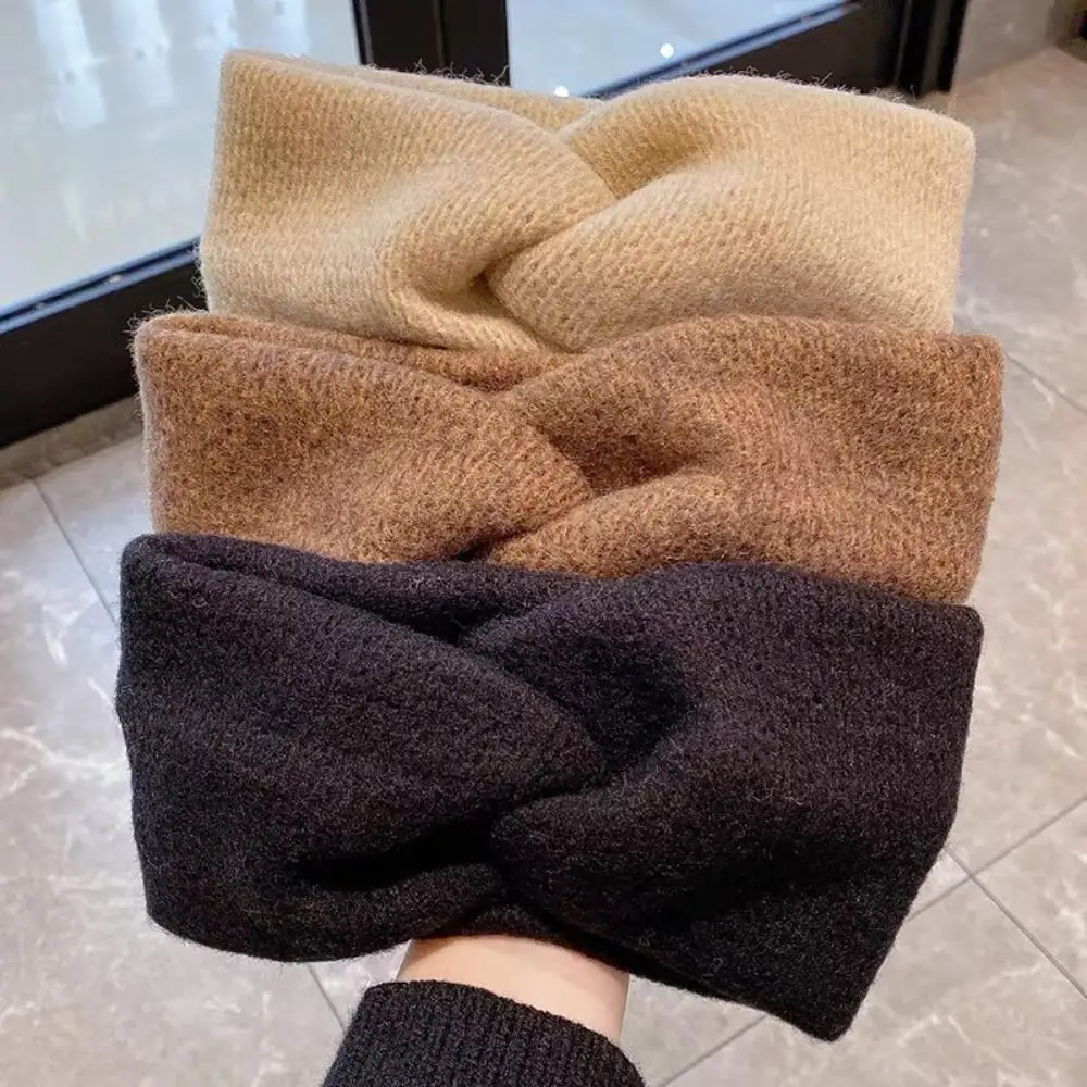 

Vintage Cross Wide Headbands Women Knitted Wool Headbands Elastic Cross Hairbands Soft Turban Hair Accessories Girls Hair Band