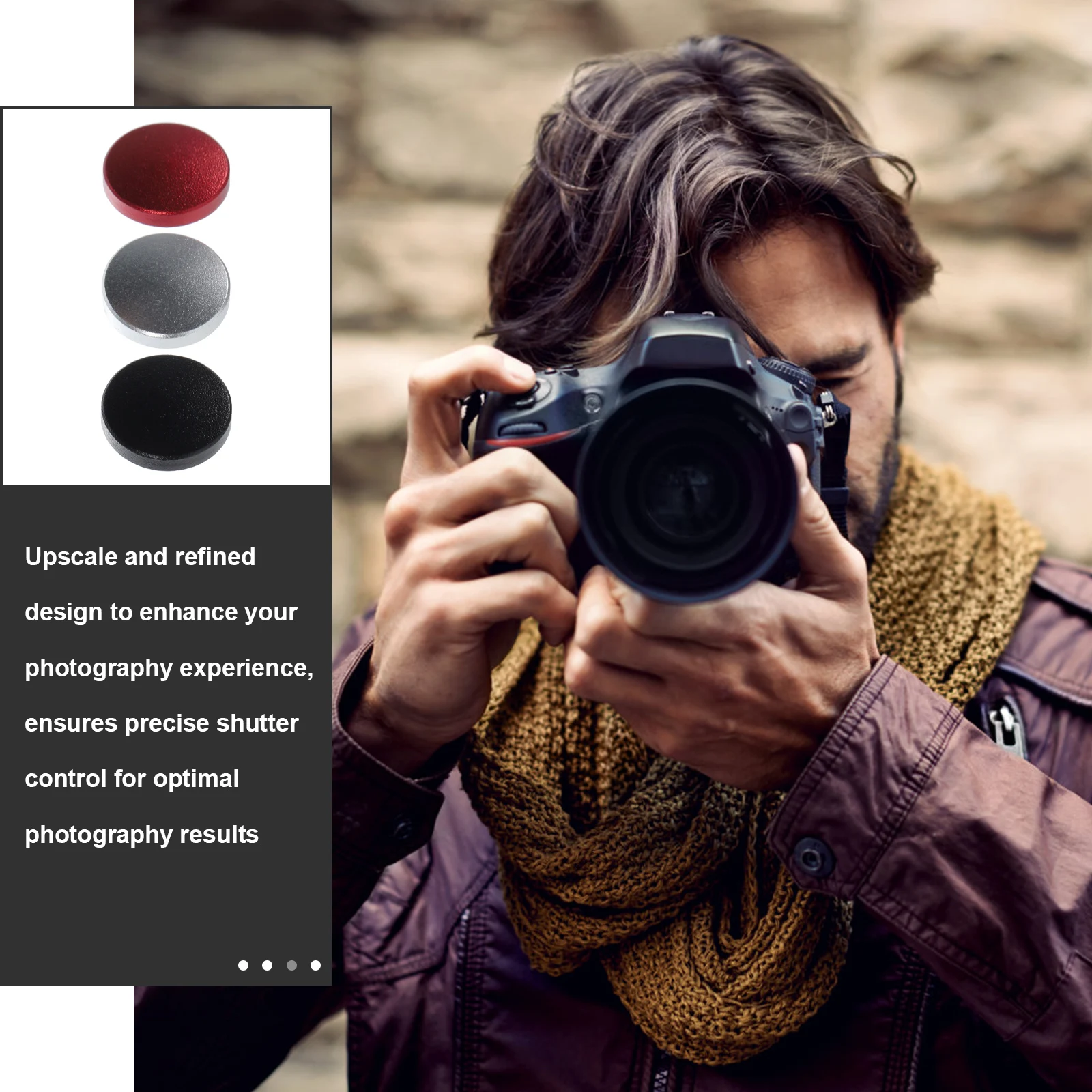 

3 Pcs Camera Shutter Button Control for Part Concave Upscale Accessory Soft Metal Release Aluminum Alloy Chic