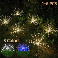 1/2/4/6Pcs Solar Firework Light Waterproof Outdoor 8 Lighting Modes 90-200LED Fairy String Light Christmas Decor For Garden