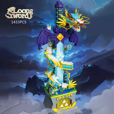 Idea Classic Game Flying Loong Building Block Dragon Sword Model Sets Construction Brick Educational Toys Collection For Gifts
