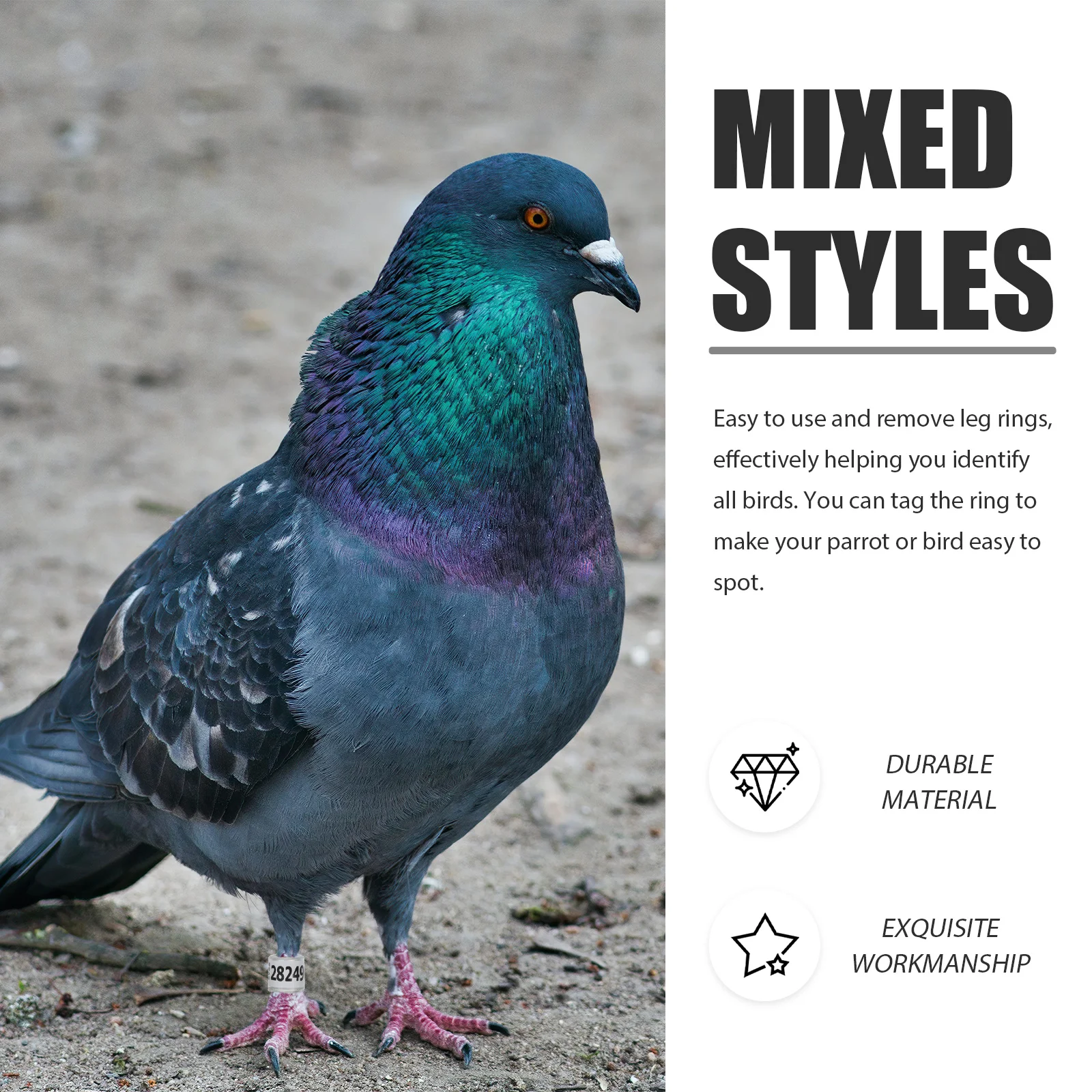 100pcs Aluminum Bird Foot Rings Multicolor 8Mm Bright Leg Bands For Identification Racing Training Distinguish Tool Homing