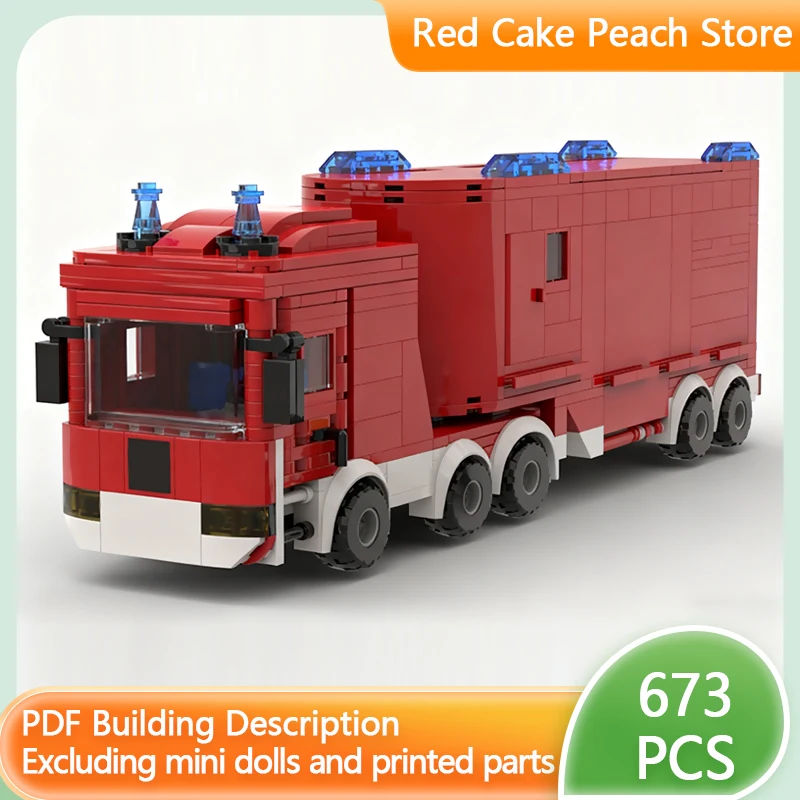 

Модель городской спасательной техники MOC, строительные кирпичи, пожарный командный грузовик, модульная технология, детские праздничные подарки, сборные игрушки, костюм