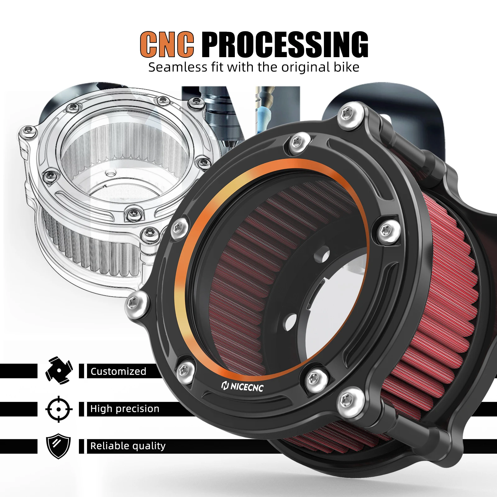 

Motorcycle Air Filter for Harley Iron 883 XL883N 2009-2014 Iron 1200 18-21 48 XL1200X 10-15 Sportster 1200 Low XL1200L 2008-2011