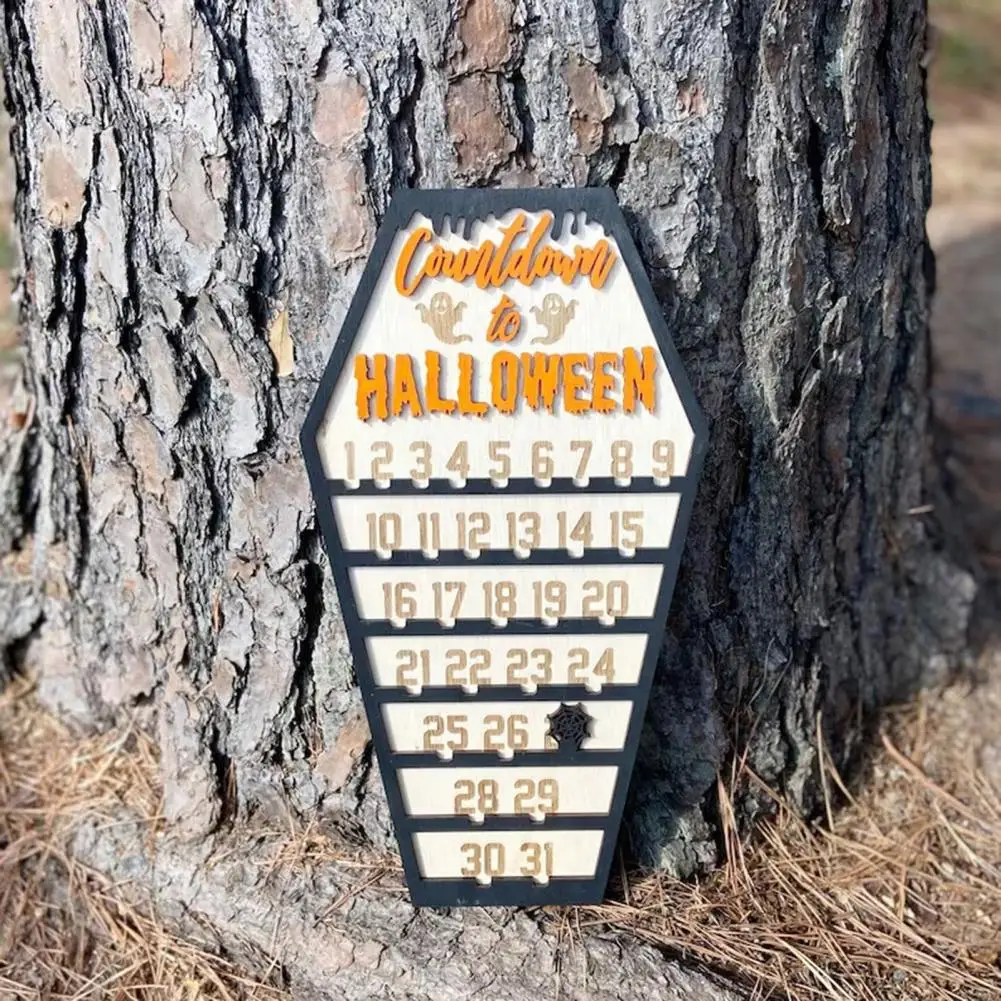 

Halloween Party Supplies Halloween Decorations Durable Wood Halloween Countdown Calendar Festive Home Decoration for Halloween