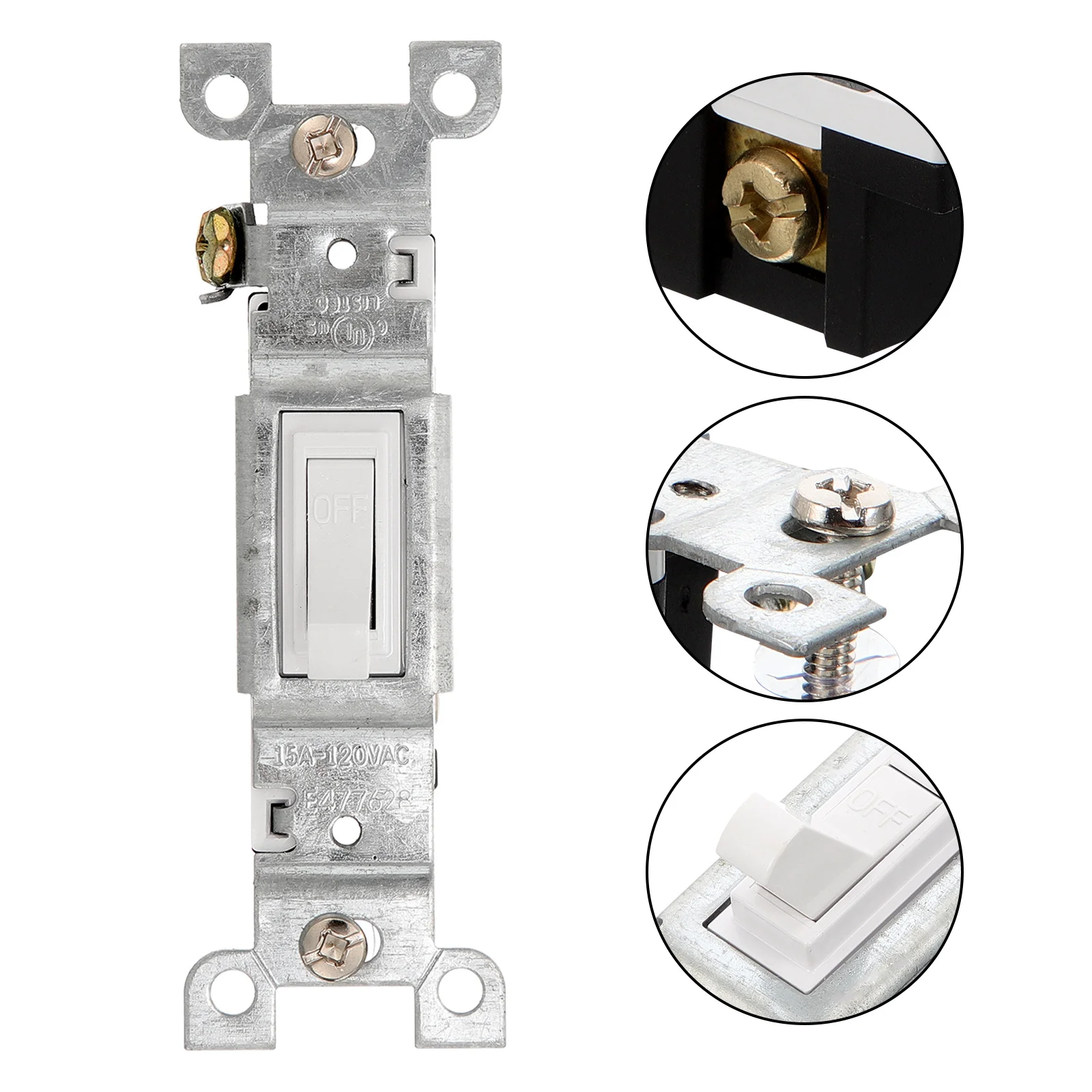 

Wall Switch Multi-Use Power Outlet For Home White Power Outlet Single Pole Light Switch Electrical Device Supply