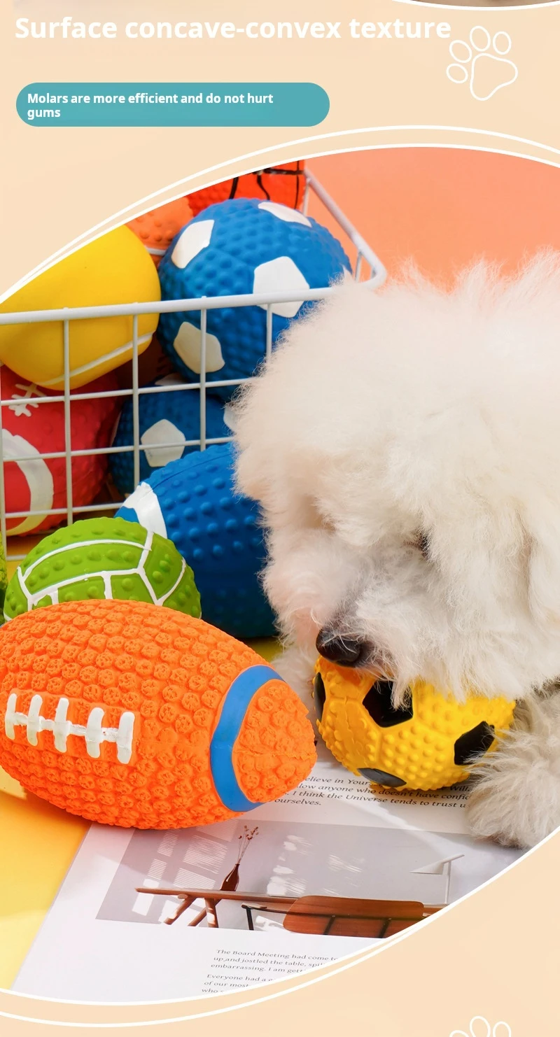 Quietschende Gummispielzeuge für Hunde, Latex-Kauspielzeug für Welpen, Geräuschspielzeug, Bissfester Tierball, Haustierbedarf für kleine, mittelgroße und große Hunde – Detail 5