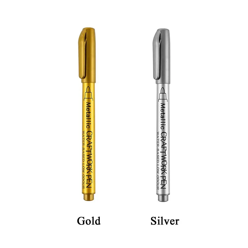 Painting Art Tool Hand Painted Fade-proof Hand Account Golden Liquid Marker Pen Craftwork Metallic Pen