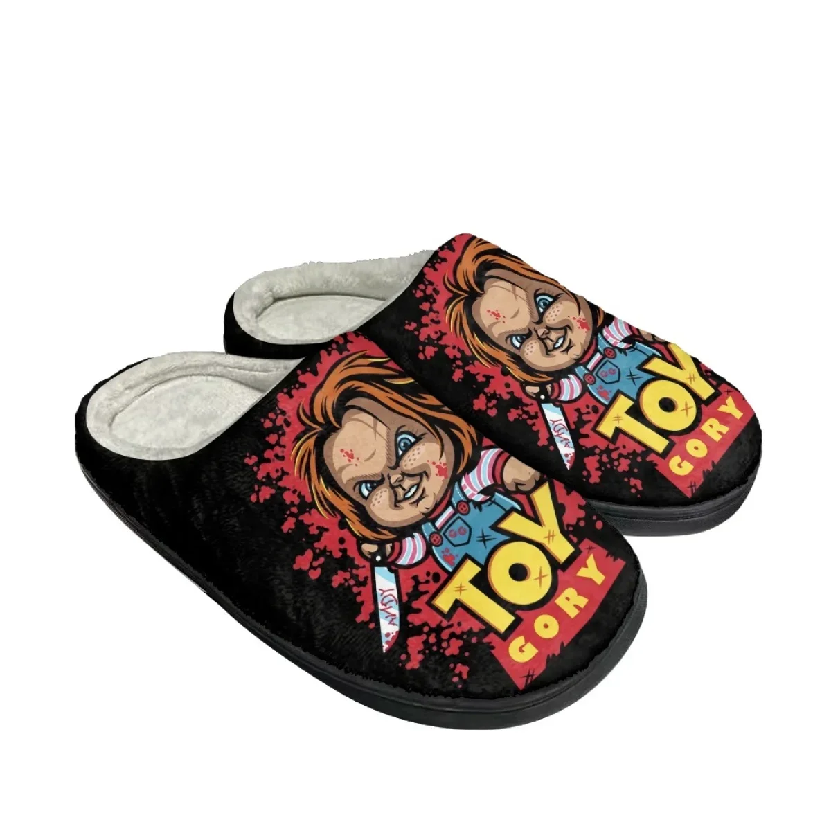 Horror Movie Winter Home Cotton Slippers Gifts Men and Women Warm Cozy Footwear Drop Ship Non-slip Casual Flats Sllides Slippers