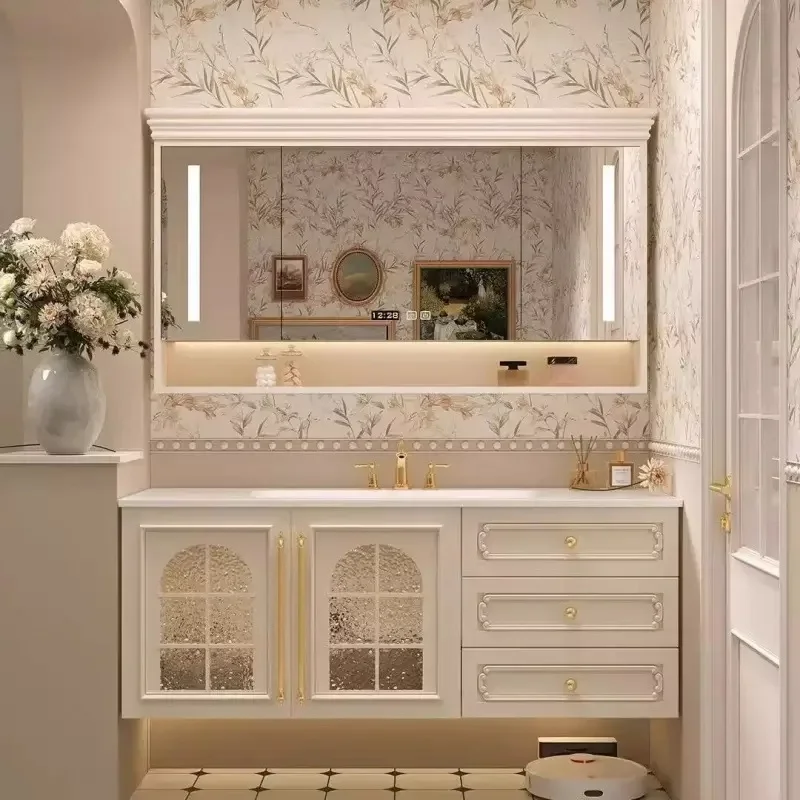 Hot-selling bathroom cabinet, durable hotel bathroom sink, luxury bathroom cabinet