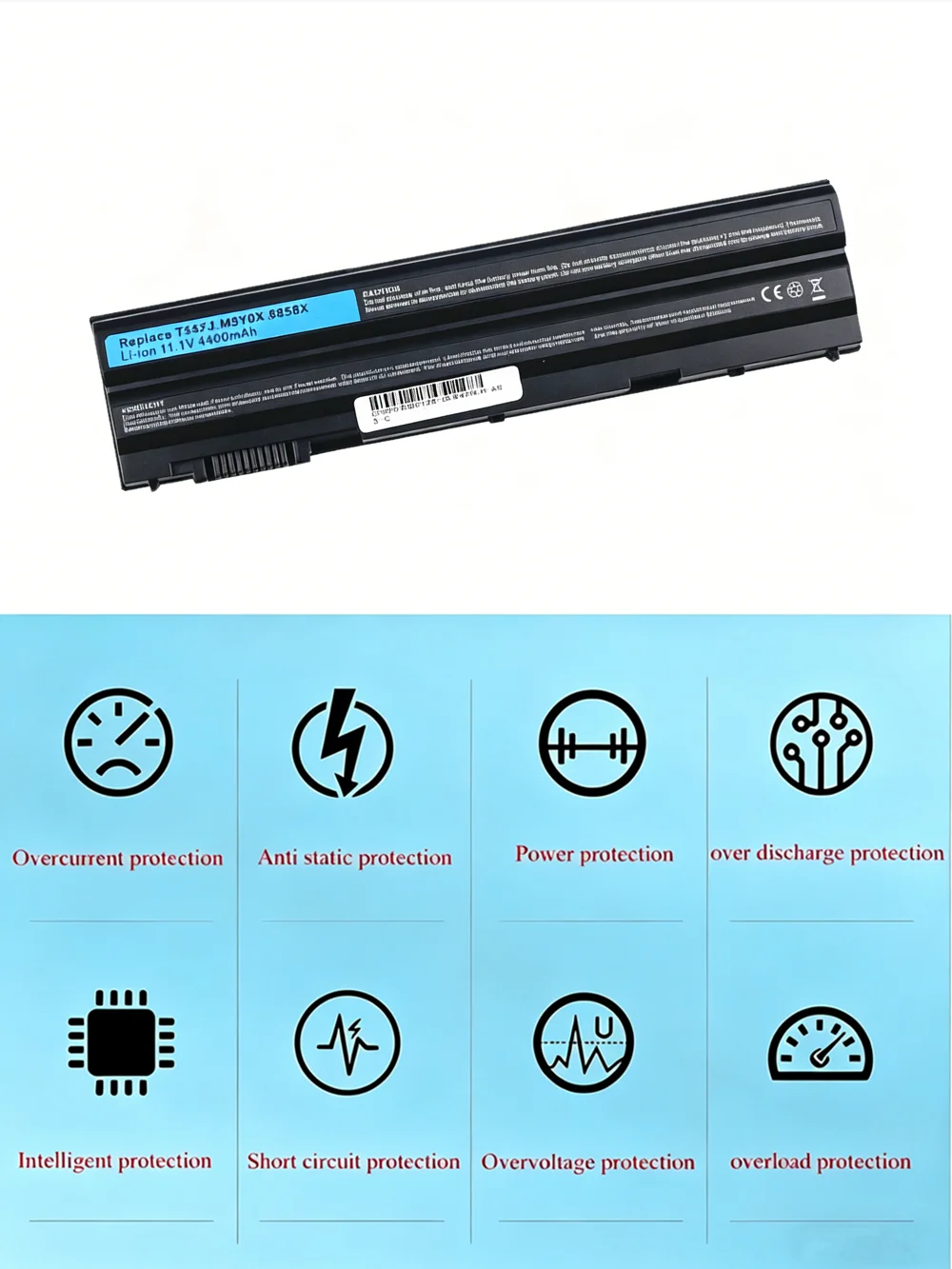 E6420 Laptop Battery FOR Dell 8858X 8P3YX 911MD F33MF FRR0G HCJWT KJ321 M5Y0X NHXVW P14F P14F001 312-1311 312-1242 312-1163