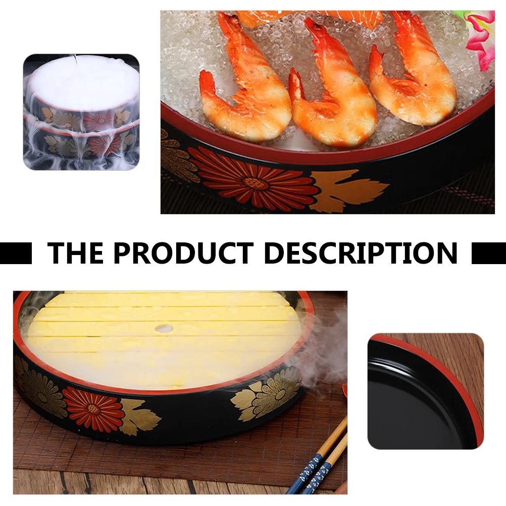 

Sushi Plate Sashimi Bowl Mat Serving Dish White Dinner Plates Platters Barrel Practical Tableware Seafood Salmon