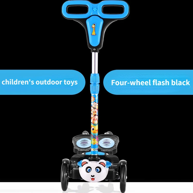 Four-wheel Flashing Double Pedal Children's Scooter 3-6-12 Years Old Scissor Car Frog Sliding Twist Car Children's Outdoor Toys