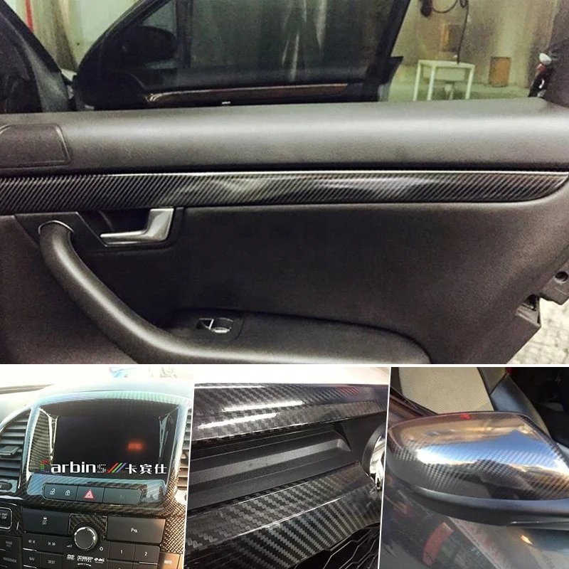 Carbins 2019 مصنع بالجملة 6D فيلم ألياف الكربون ألياف الكربون الفينيل التفاف ألياف الكربون الفينيل سيارة التفاف #5