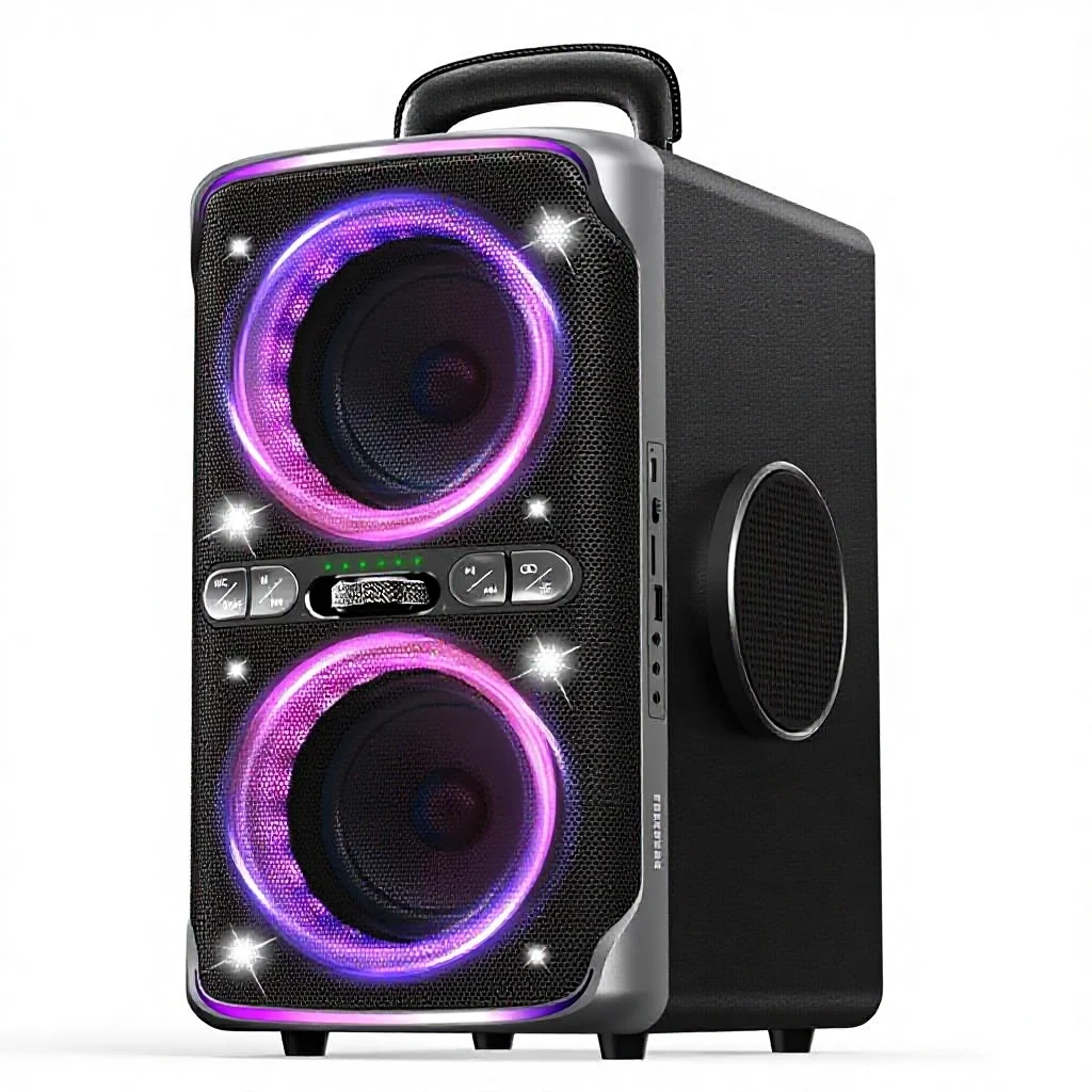 

FREEPAR Party For Speaker Bluetooth Speaker 240W Peak Brightness Light Show Bass IPX4 Waterproof 15H-20H Battery TWS Portable