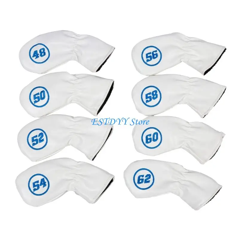

G6DE 8Pcs PU Golfs Iron Club Head Cover Sleeve Golfs Rod Head Cases