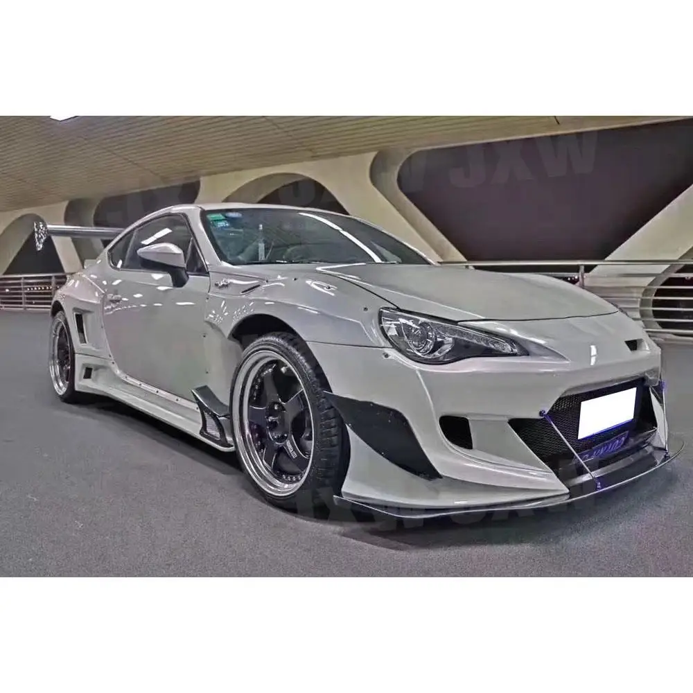 JXWANCF FRP Black Front Lip Spoiler Side Skirts Rear Diffuser Rear Spoiler Bumper Canards For Toyota GT86 Subaru BRZ Wide - view 3
