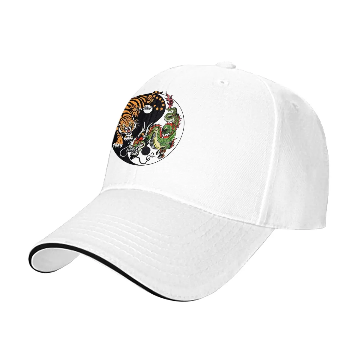 New Men's And Women's Baseball Caps YinYang Chines Dragon and Tiger Tattoo Graphic Yin and Yang Symbol Dad's Hat Peaked Cap