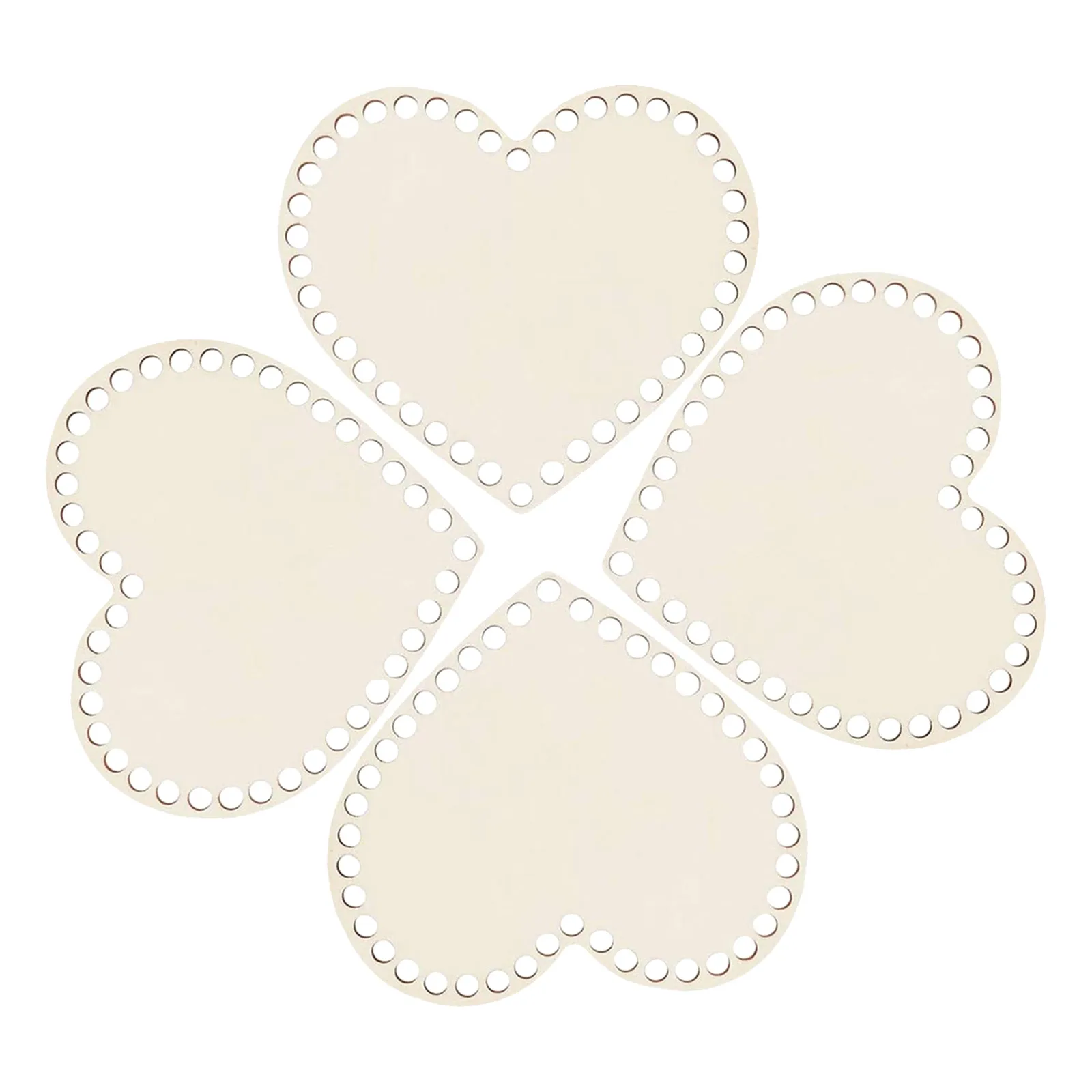 

4Pcs Heart-Shaped Wood Bag Shaper Base Sturdy DIY Bottom Pad for Crochet Knitting Bag Material Bottom Shaper Pad