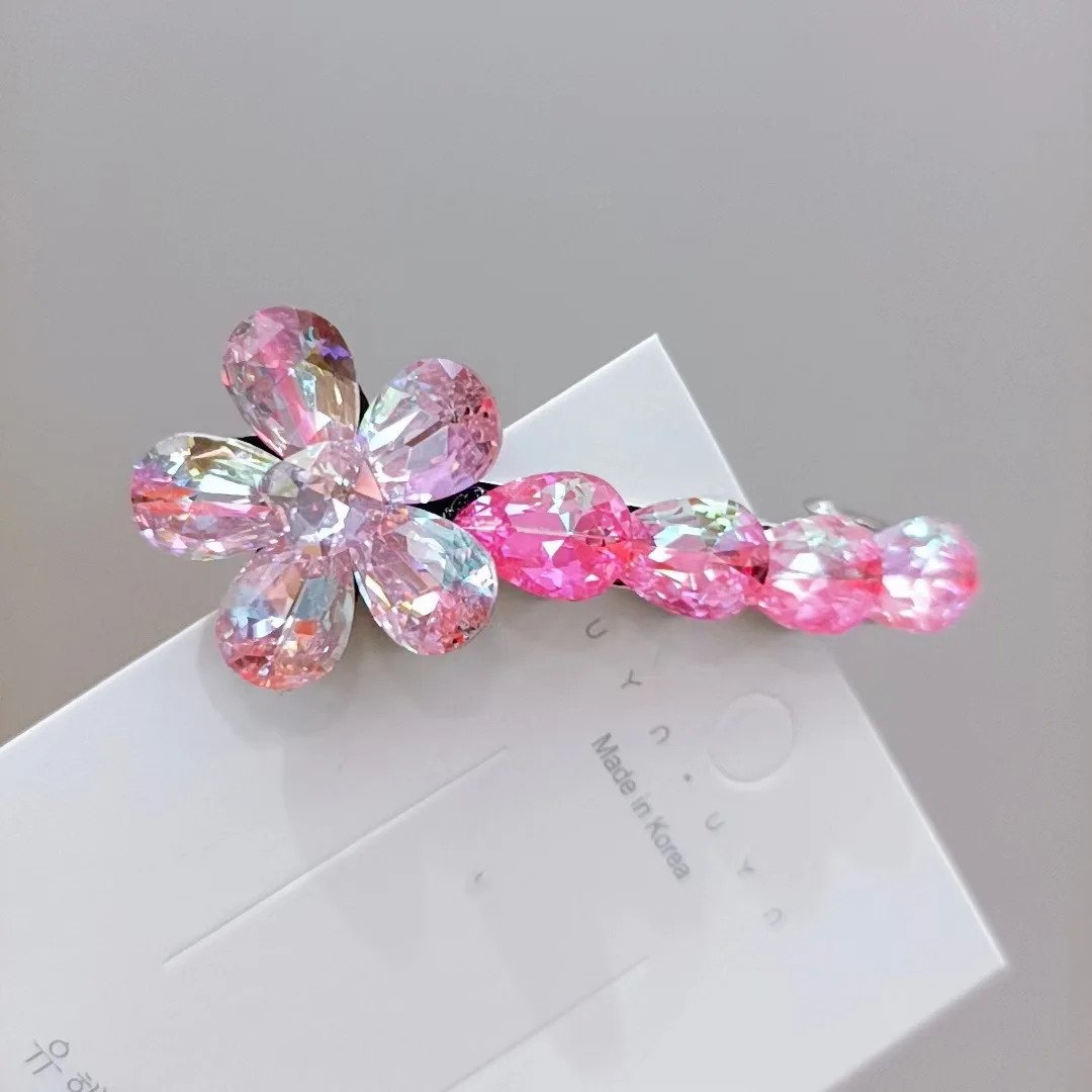 Act the role ofing new crystal flowers spring clip adult children's new light luxury top clip crystal female flower